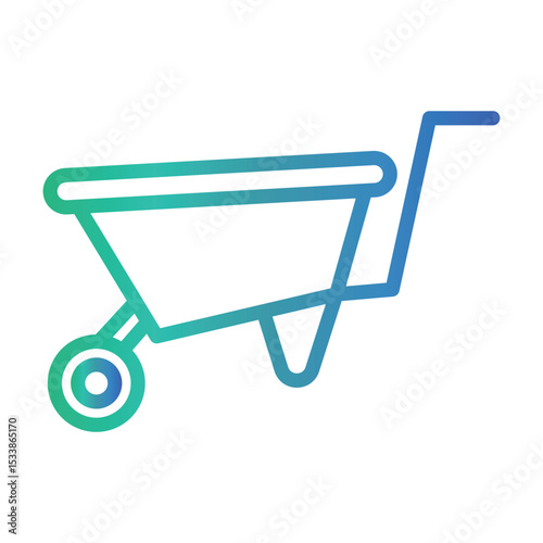 Wheelbarrow Color gradient illustration vector icon which can easily modify or edit 
 