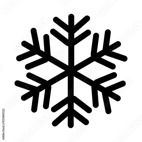 Black Snowflake on white Background