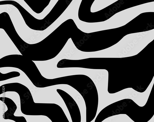 Abstract Zebra Stripe Texture in Black and White