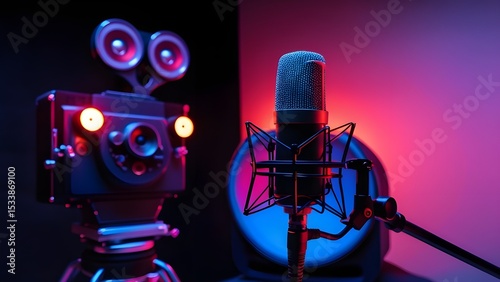 Microphone with digital camera speaker
