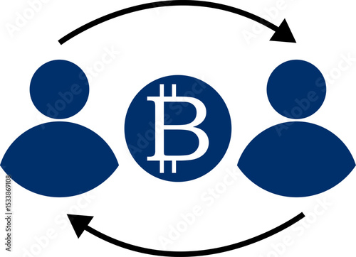 bitcoin digital crypto currency. Vector Illustration