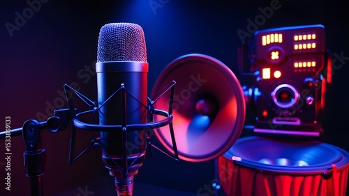 Microphone with digital camera speaker