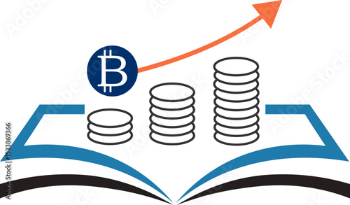bitcoin digital crypto currency. Vector Illustration