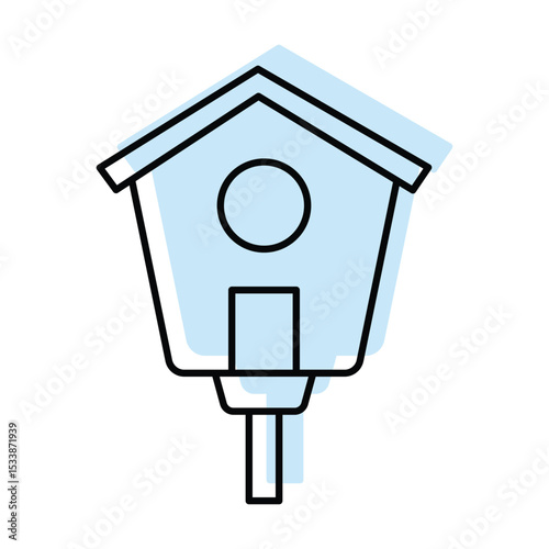 Birdhouse color shadow thinline icon , vector, pixel perfect, illustrator file  
