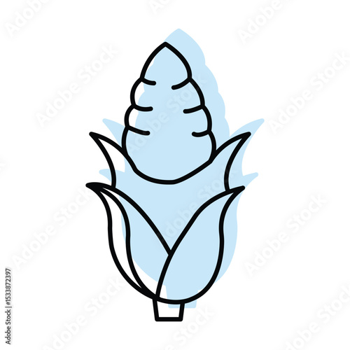 Corn color shadow thinline icon , vector, pixel perfect, illustrator file  
