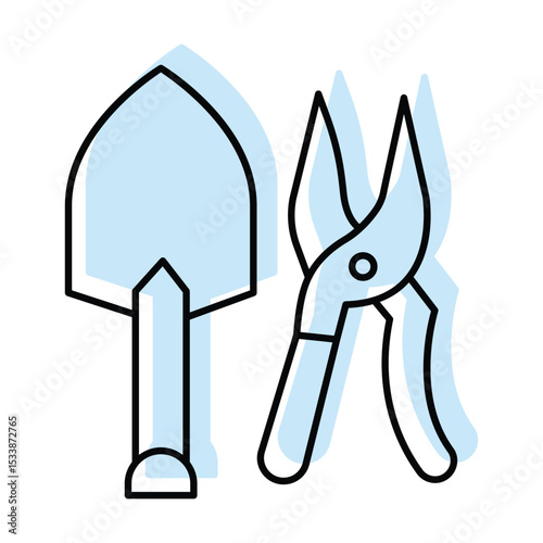 Gardening Tools color shadow thinline icon , vector, pixel perfect, illustrator file  

