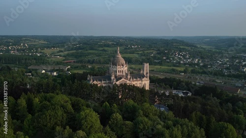 Wallpaper Mural Evening Flight Over Lisieux City, Normandy, France Torontodigital.ca