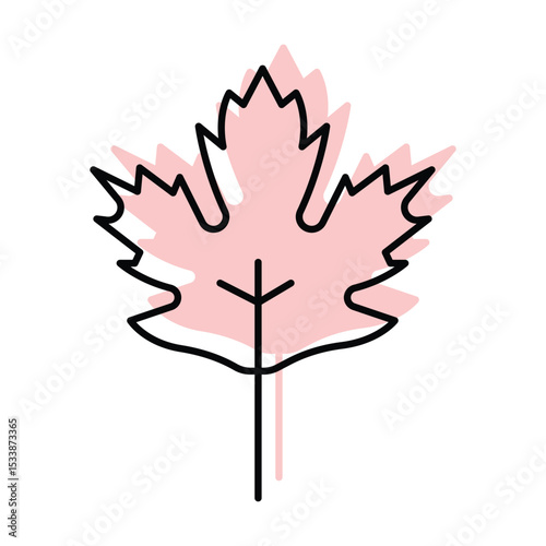 Maple Leaf color shadow thinline icon , vector, pixel perfect, illustrator file  
