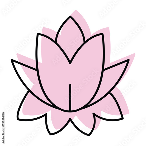 Water Lily color shadow thinline icon , vector, pixel perfect, illustrator file  
