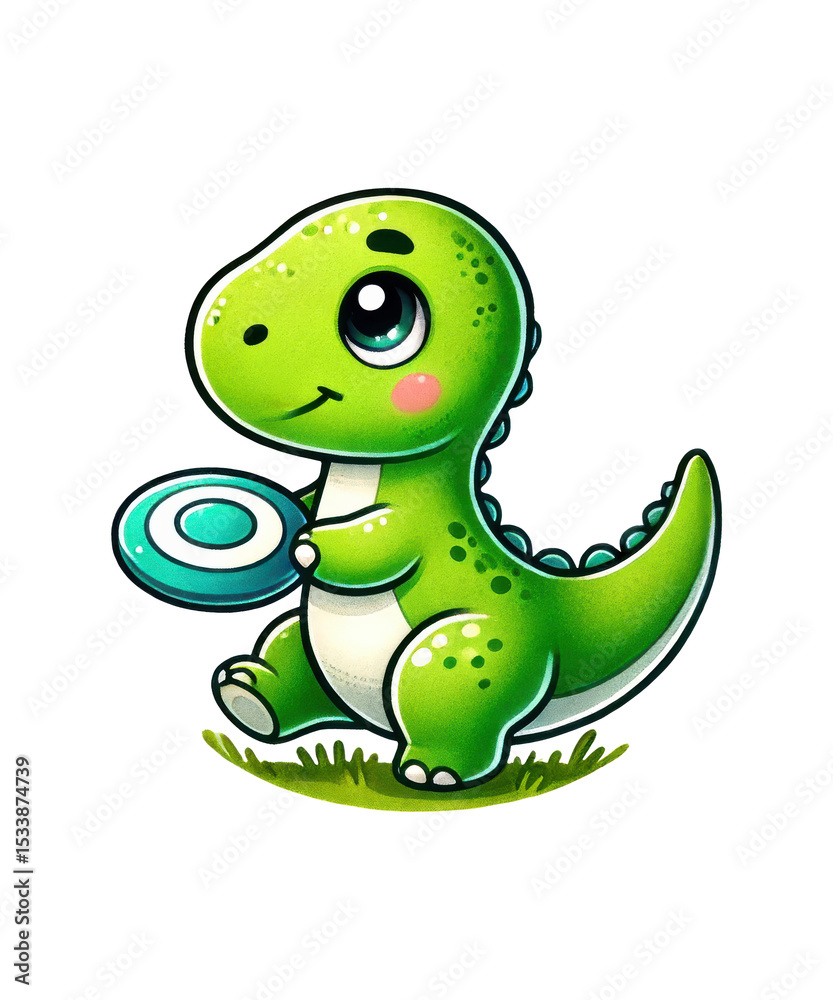 Fototapeta premium A charming vector illustration of a cute green cartoon frog character, full of fun and happy amphibian nature