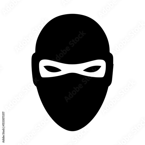 Silhouette of Assassin Face Half Covered – Mysterious Stealth Character Icon

