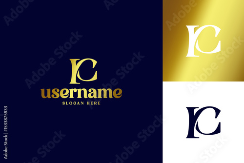 luxury monogram RC logo design vector inspiration. creative icon rc logo vector design template with modern, elegant and gold styles