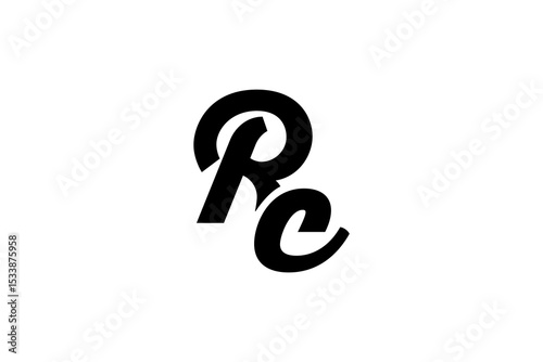 elegance monogram RC logo design vector idea with bold and simple styles. monogram RC symbol logo vector design template isolated on white background