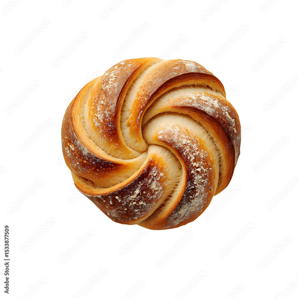 Top down view of artisanal braided brioche bread with golden crust and delicate flour dusting showcasing fine bakery craftsmanship Top down view of artisanal braided brioche bread with golden crust and delicate flour dusting showcasing fine bakery craftsmanship