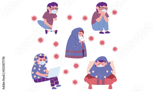 Prevent virus spread abstract concept vector