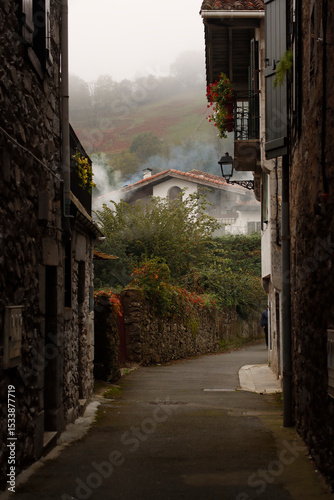 Street in the village of Leitza, Spain