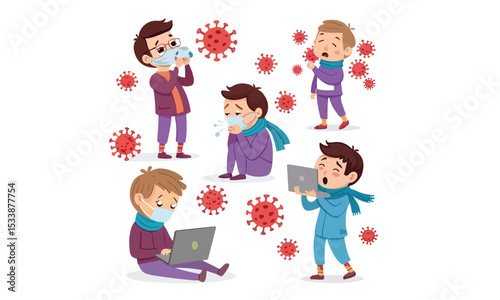 Prevent virus spread abstract concept vector