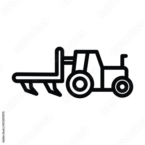 Tractor Plow line icon , vector, pixel perfect, illustrator file  
