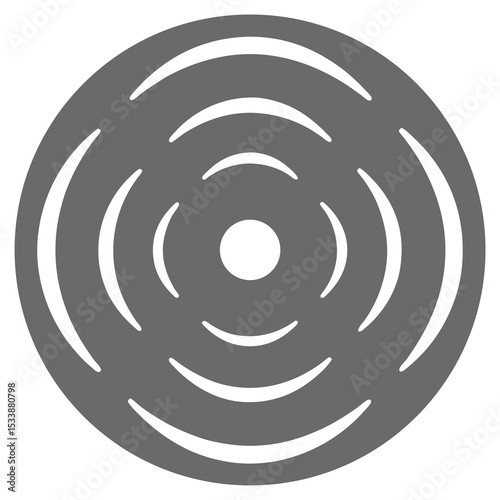 Live broadcast circle with layered ripple wave and glowing dot