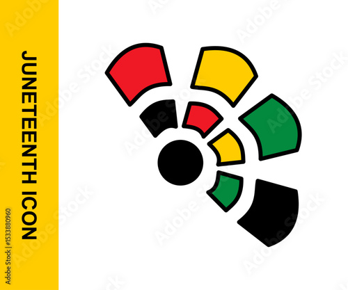 Vector illustration of a hand fan with African-inspired patterns. A beautiful cultural symbol, perfect for Afrocentric or Juneteenth-themed designs.