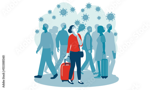 Prevent virus spread abstract concept vector