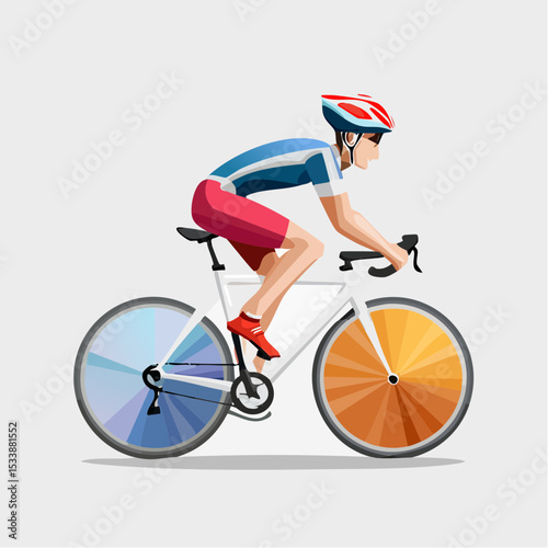 abstract icon of a cyclist on a white background