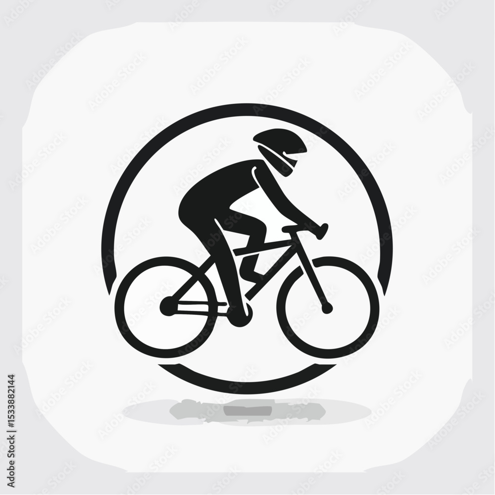 Obraz premium abstract icon of a cyclist on a white background
