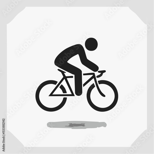 abstract icon of a cyclist on a white background