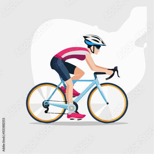 abstract icon of a cyclist on a white background