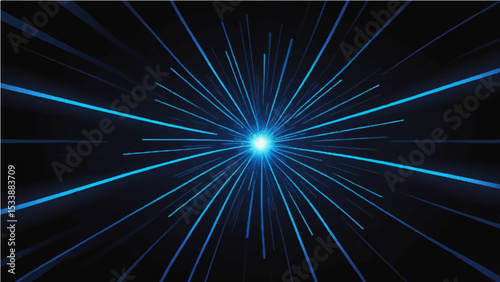 abstract dark blue and black neon light streaks radiating from the center on a dark background (7)