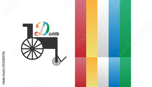 Disability Pride Month observed every year in July. Template for background, banner, card, poster with text inscription.