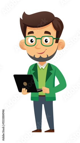 funny cartoon casual man
