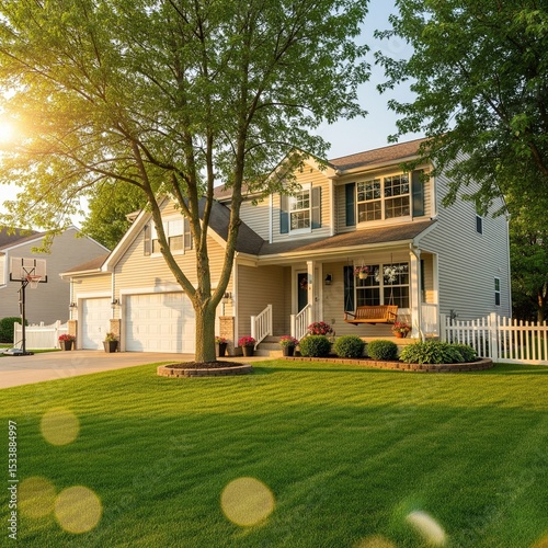 medium sized house with a lawn