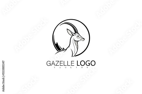 Graceful Jumping Gazelle Logo Vector Design in Elegant Silhouette Style. Wildlife Deer Branding for Outdoor Adventure Identity, Minimal Nature Logo, or Creative Animal Emblem Concept Art.

