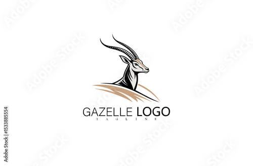 Stylish Deer in Jumping Pose Gazelle Logo Silhouette Vector. Elegant Wildlife Branding Illustration for Nature Business Identity, Outdoor Logo Symbol, or Creative Animal Emblem Concept.

