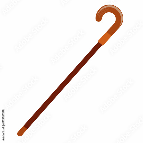 Herding Stick Vector Illustration | Generative AI & Linocut Silhouette Design