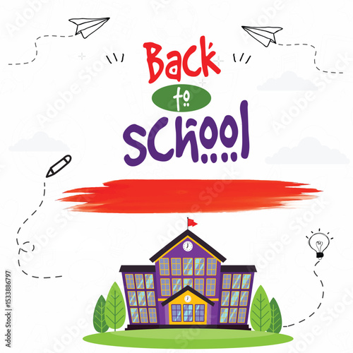 Back to School Stationery Objects—Editable Vector EPS File