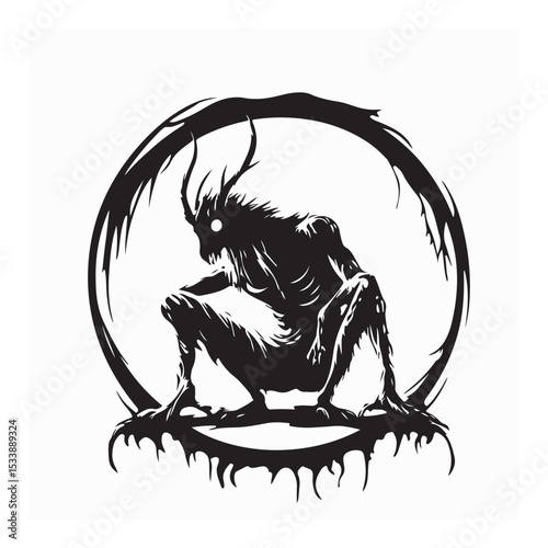 Wendigo Mythical Image Vector Isolated on white background.