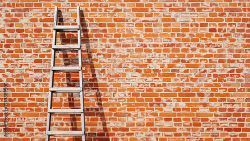 old brick wall with ladder
