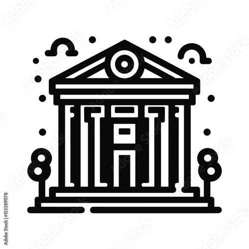 Concept of Buildings and structures in a minimalist line art style  