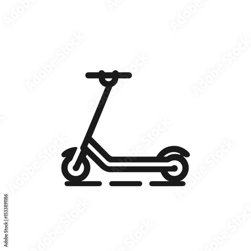 Electric scooter in simple linear style with minimal design elements  