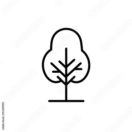 Simple line art depiction of a tree in minimalist style  