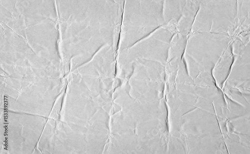 PNG Creased paper overlay texture effect, wrinkled paper surface, glued label