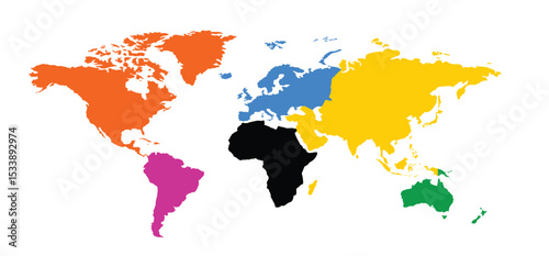 Map world with continents