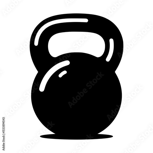 Black kettlebell icon fitness strength training