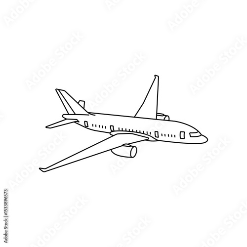 Private Jet Luxury Flight Line Vector