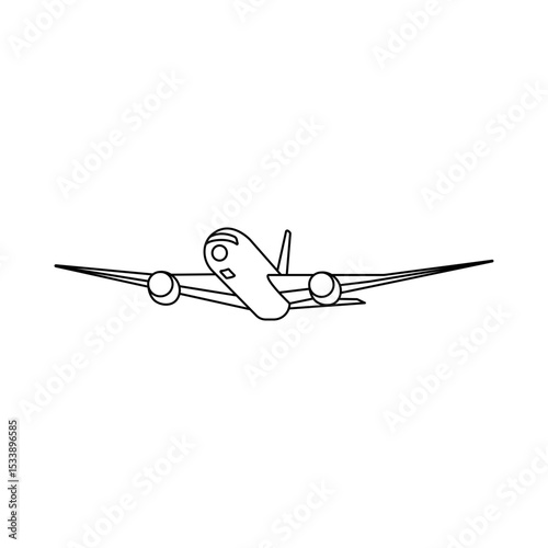 Airplane Flight Departure Line Vector