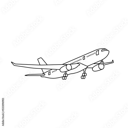Airplane Flight Departure Line Vector
