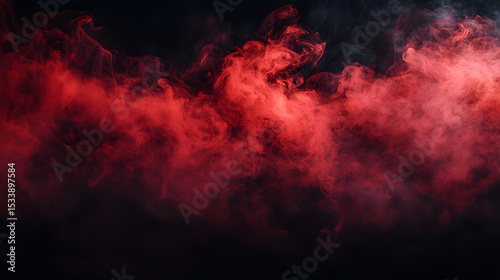 Abstract red smoke mist fog on a black background. Texture. Design element