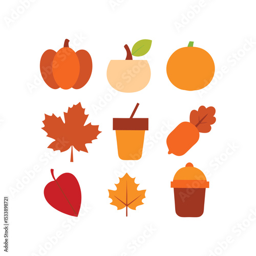 autumn leaves and pumpkins